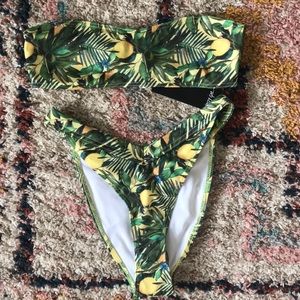 Nasty gal bandeau top and high waist bottom bikini